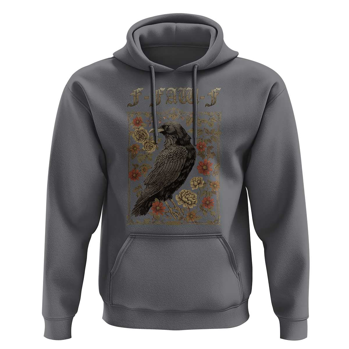 Funny F Caw F Crow Hoodie Vintage Bird Saying Adult Humor Gothic Tarot Card - Wonder Print Shop