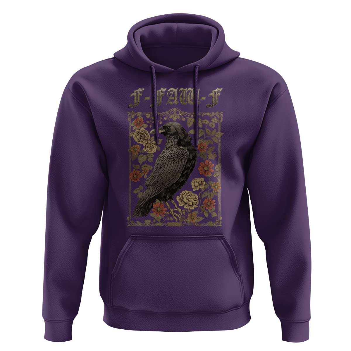 Funny F Caw F Crow Hoodie Vintage Bird Saying Adult Humor Gothic Tarot Card - Wonder Print Shop
