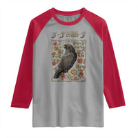 Funny F Caw F Crow Raglan Shirt Vintage Bird Saying Adult Humor Gothic Tarot Card - Wonder Print Shop