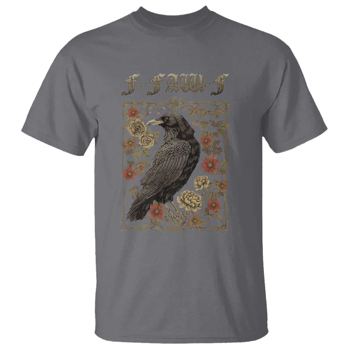 Funny F Caw F Crow T Shirt Vintage Bird Saying Adult Humor Gothic Tarot Card - Wonder Print Shop