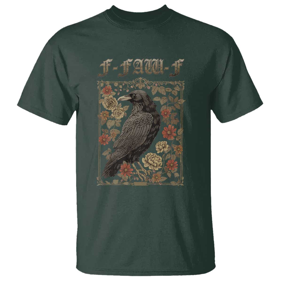Funny F Caw F Crow T Shirt Vintage Bird Saying Adult Humor Gothic Tarot Card - Wonder Print Shop