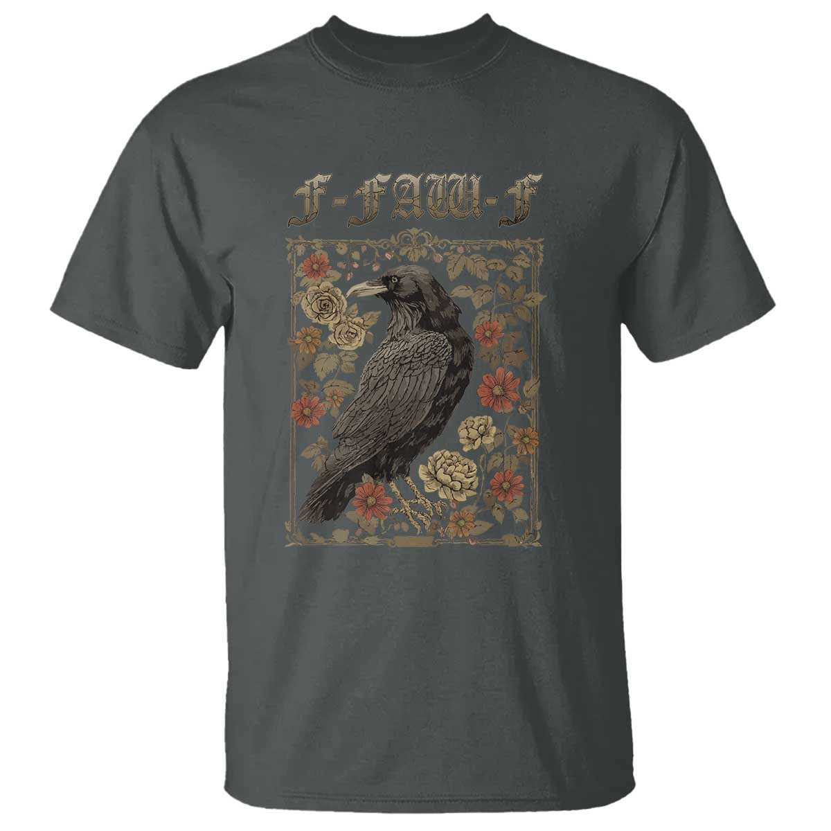Funny F Caw F Crow T Shirt Vintage Bird Saying Adult Humor Gothic Tarot Card - Wonder Print Shop