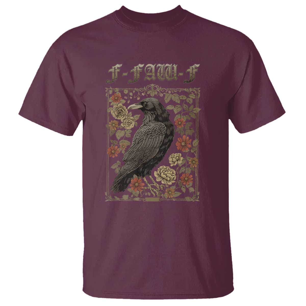 Funny F Caw F Crow T Shirt Vintage Bird Saying Adult Humor Gothic Tarot Card - Wonder Print Shop