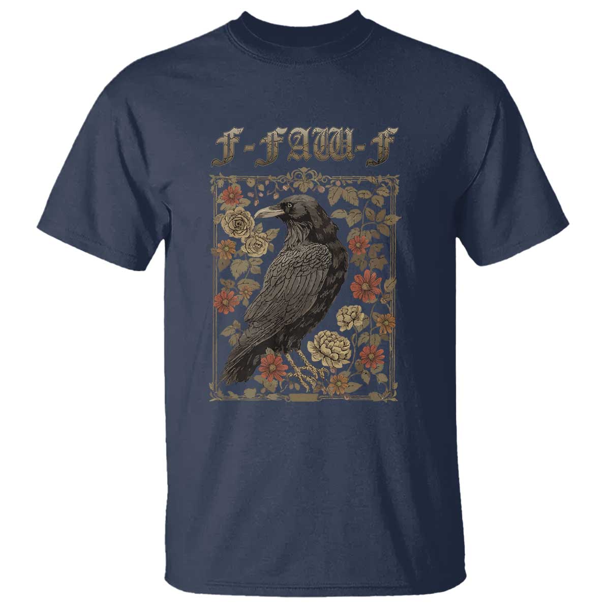 Funny F Caw F Crow T Shirt Vintage Bird Saying Adult Humor Gothic Tarot Card - Wonder Print Shop
