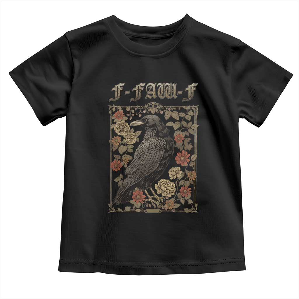 Funny F Caw F Crow Toddler T Shirt Vintage Bird Saying Adult Humor Gothic Tarot Card - Wonder Print Shop