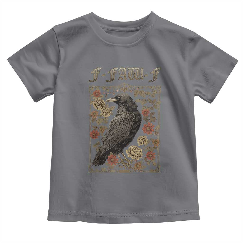 Funny F Caw F Crow Toddler T Shirt Vintage Bird Saying Adult Humor Gothic Tarot Card - Wonder Print Shop