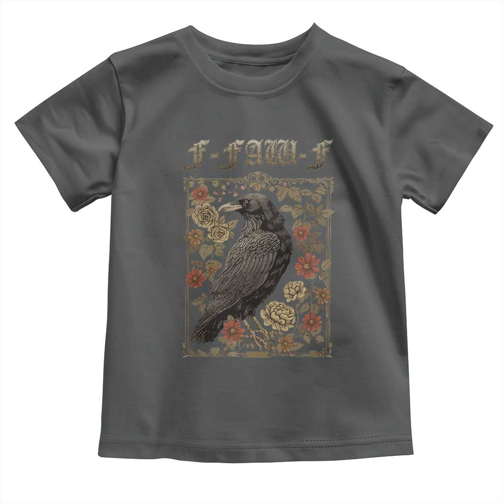 Funny F Caw F Crow Toddler T Shirt Vintage Bird Saying Adult Humor Gothic Tarot Card - Wonder Print Shop