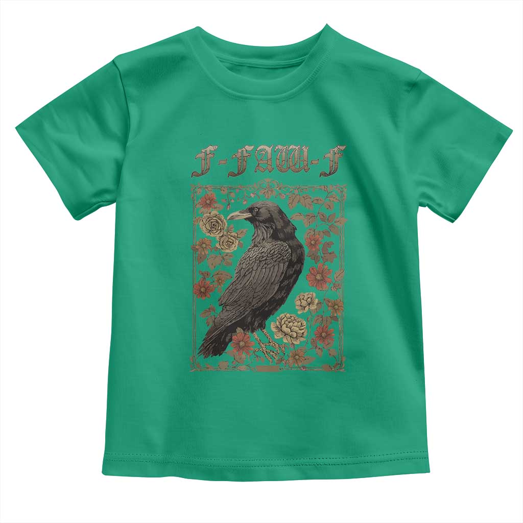 Funny F Caw F Crow Toddler T Shirt Vintage Bird Saying Adult Humor Gothic Tarot Card - Wonder Print Shop