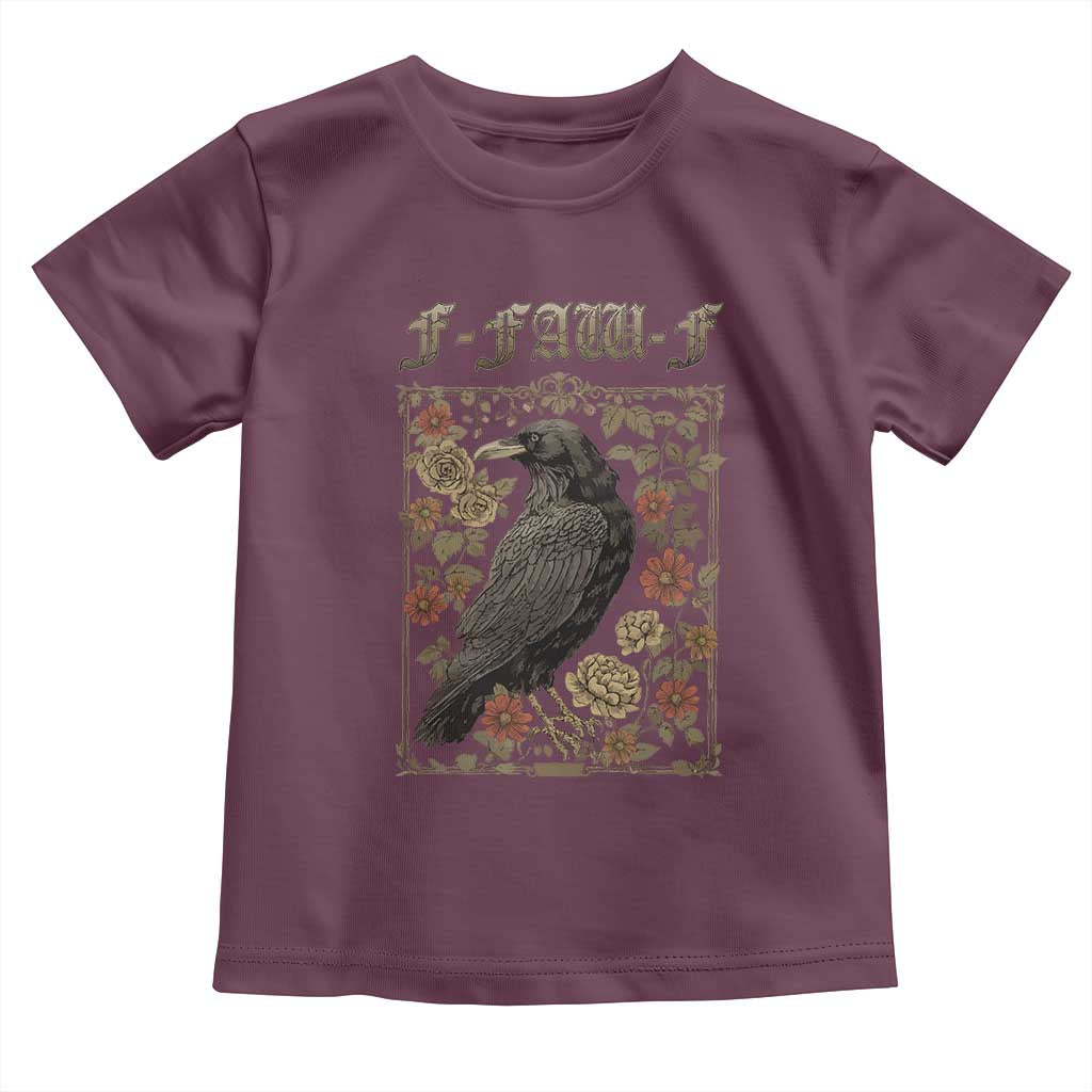Funny F Caw F Crow Toddler T Shirt Vintage Bird Saying Adult Humor Gothic Tarot Card - Wonder Print Shop