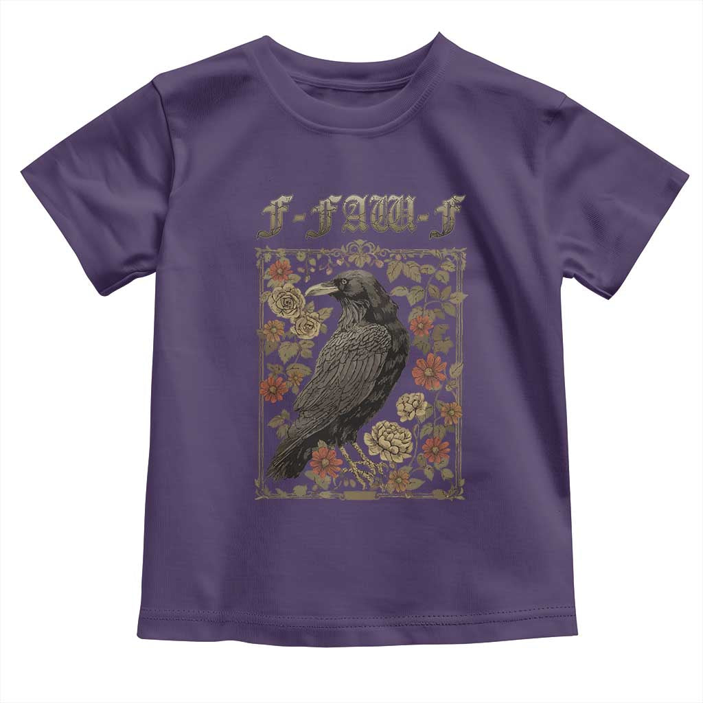 Funny F Caw F Crow Toddler T Shirt Vintage Bird Saying Adult Humor Gothic Tarot Card - Wonder Print Shop