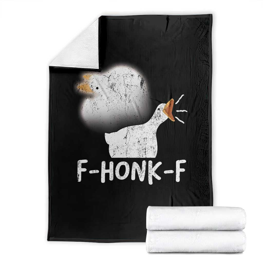 Silly Goose Meme Throw Blanket Retro F-Honk-F Funny Farm Animal - Wonder Print Shop