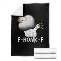 Silly Goose Meme Throw Blanket Retro F-Honk-F Funny Farm Animal - Wonder Print Shop