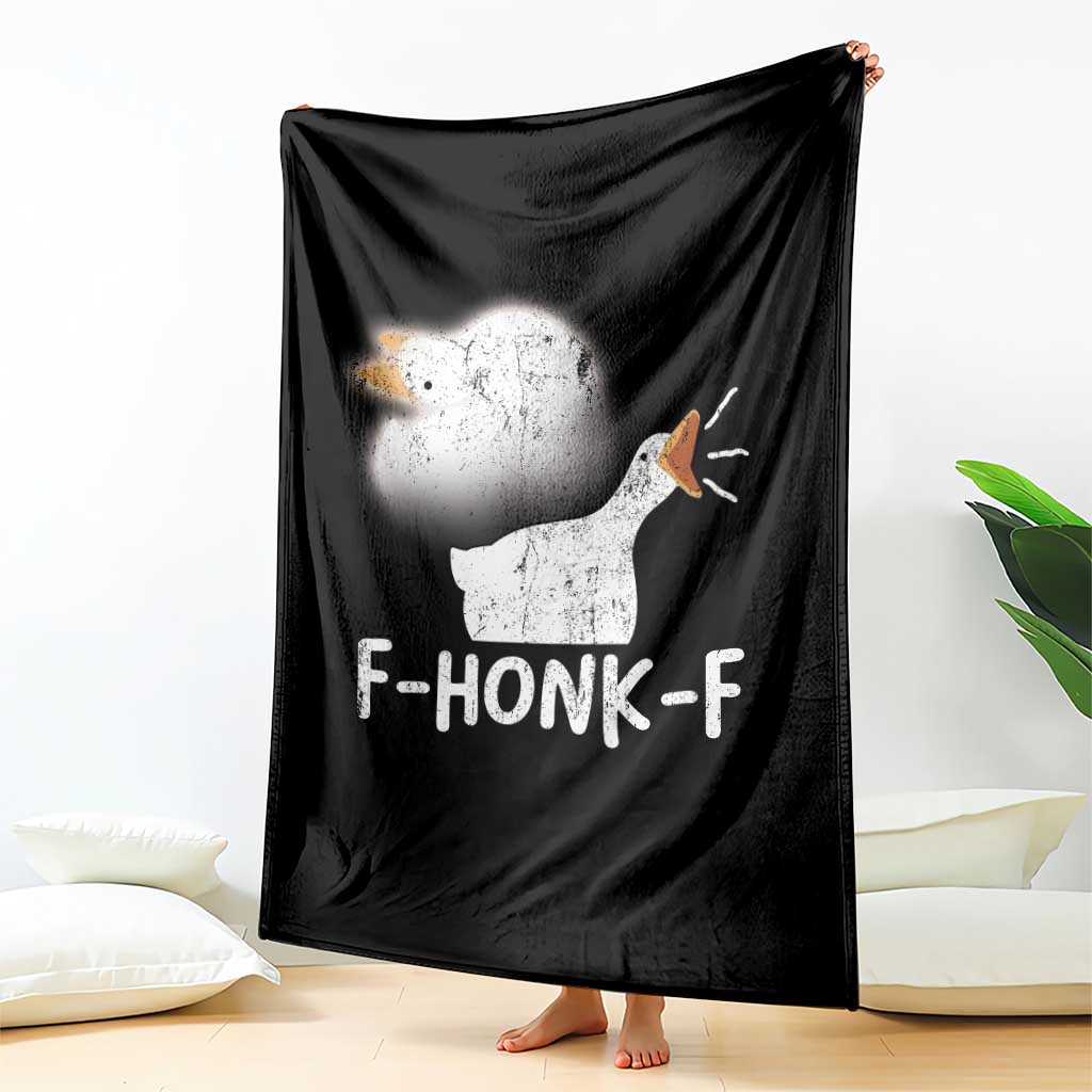 Silly Goose Meme Throw Blanket Retro F-Honk-F Funny Farm Animal - Wonder Print Shop