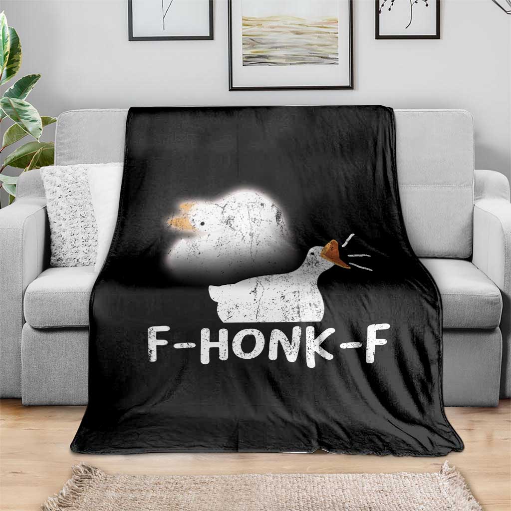 Silly Goose Meme Throw Blanket Retro F-Honk-F Funny Farm Animal - Wonder Print Shop