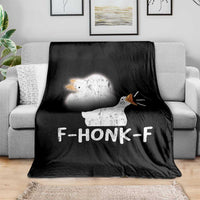 Silly Goose Meme Throw Blanket Retro F-Honk-F Funny Farm Animal - Wonder Print Shop