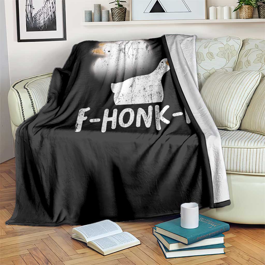 Silly Goose Meme Throw Blanket Retro F-Honk-F Funny Farm Animal - Wonder Print Shop
