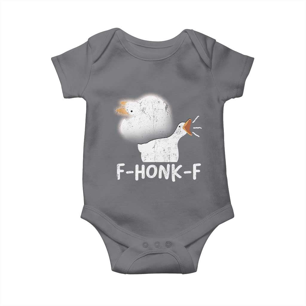 Silly Goose Meme Baby Onesie Retro F-Honk-F Funny Farm Animal - Wonder Print Shop