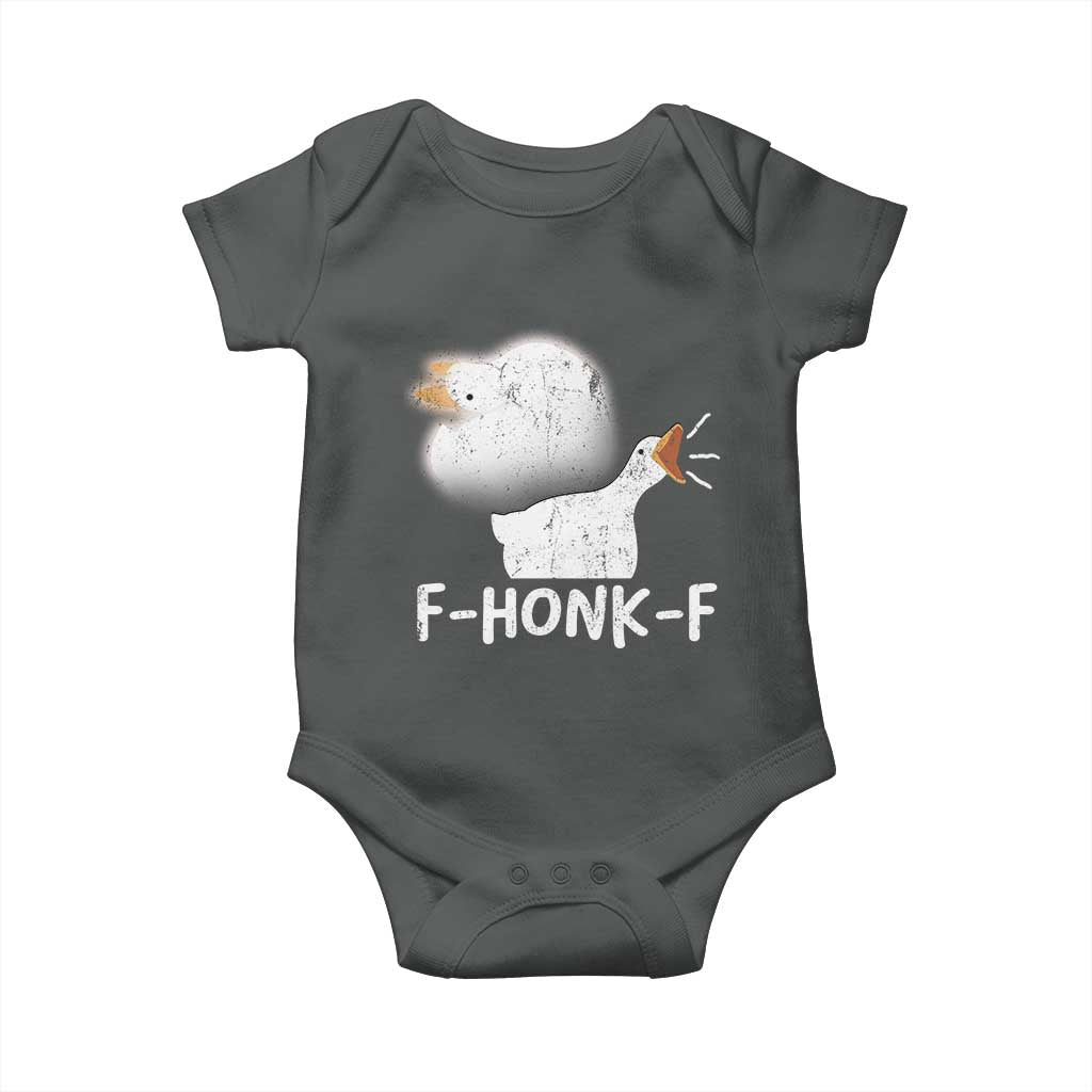 Silly Goose Meme Baby Onesie Retro F-Honk-F Funny Farm Animal - Wonder Print Shop