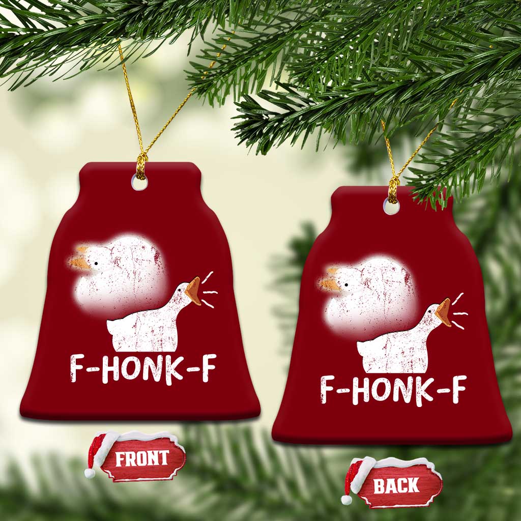 Silly Goose Meme Ceramic Ornament Retro F-Honk-F Funny Farm Animal - Wonder Print Shop