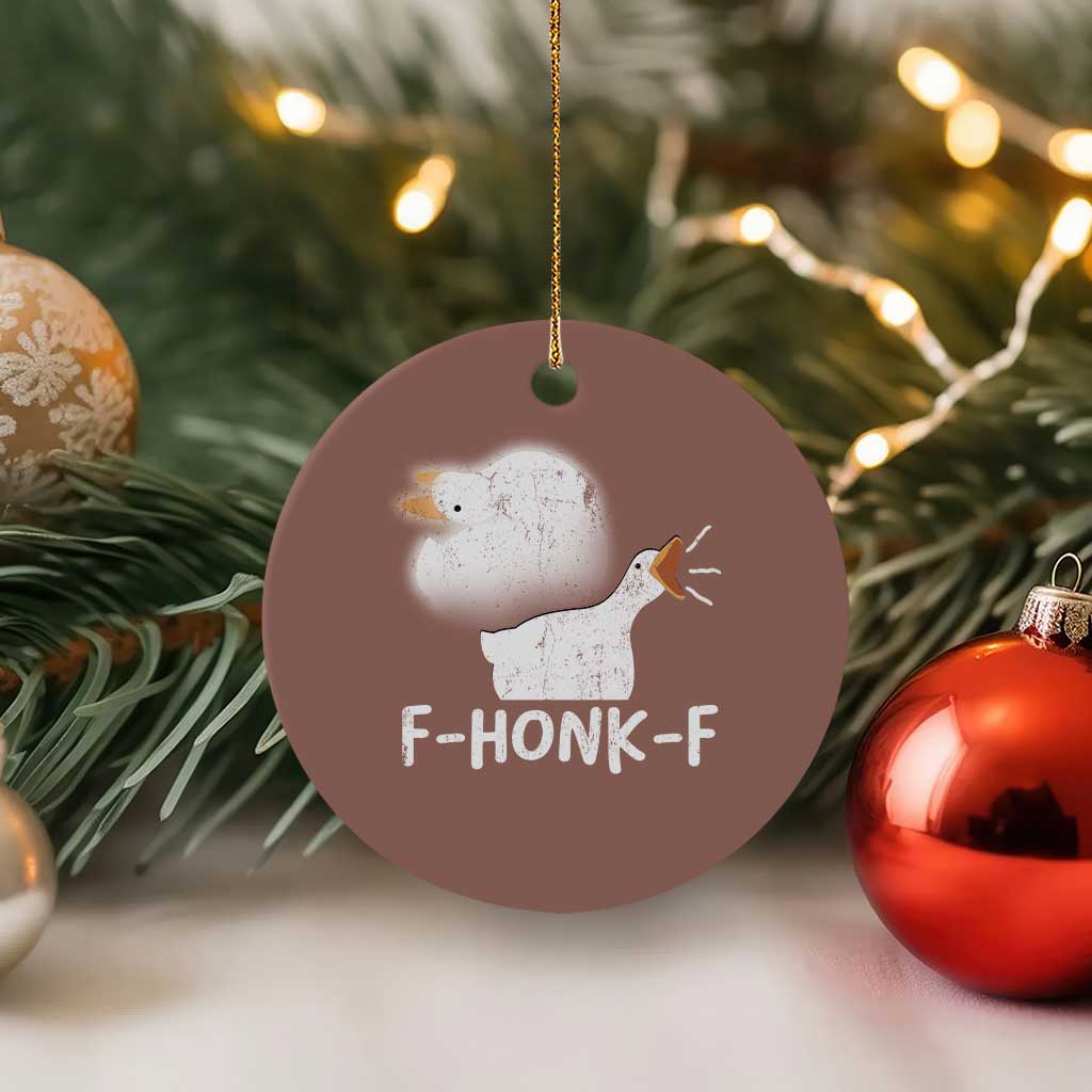 Silly Goose Meme Ceramic Ornament Retro F-Honk-F Funny Farm Animal - Wonder Print Shop
