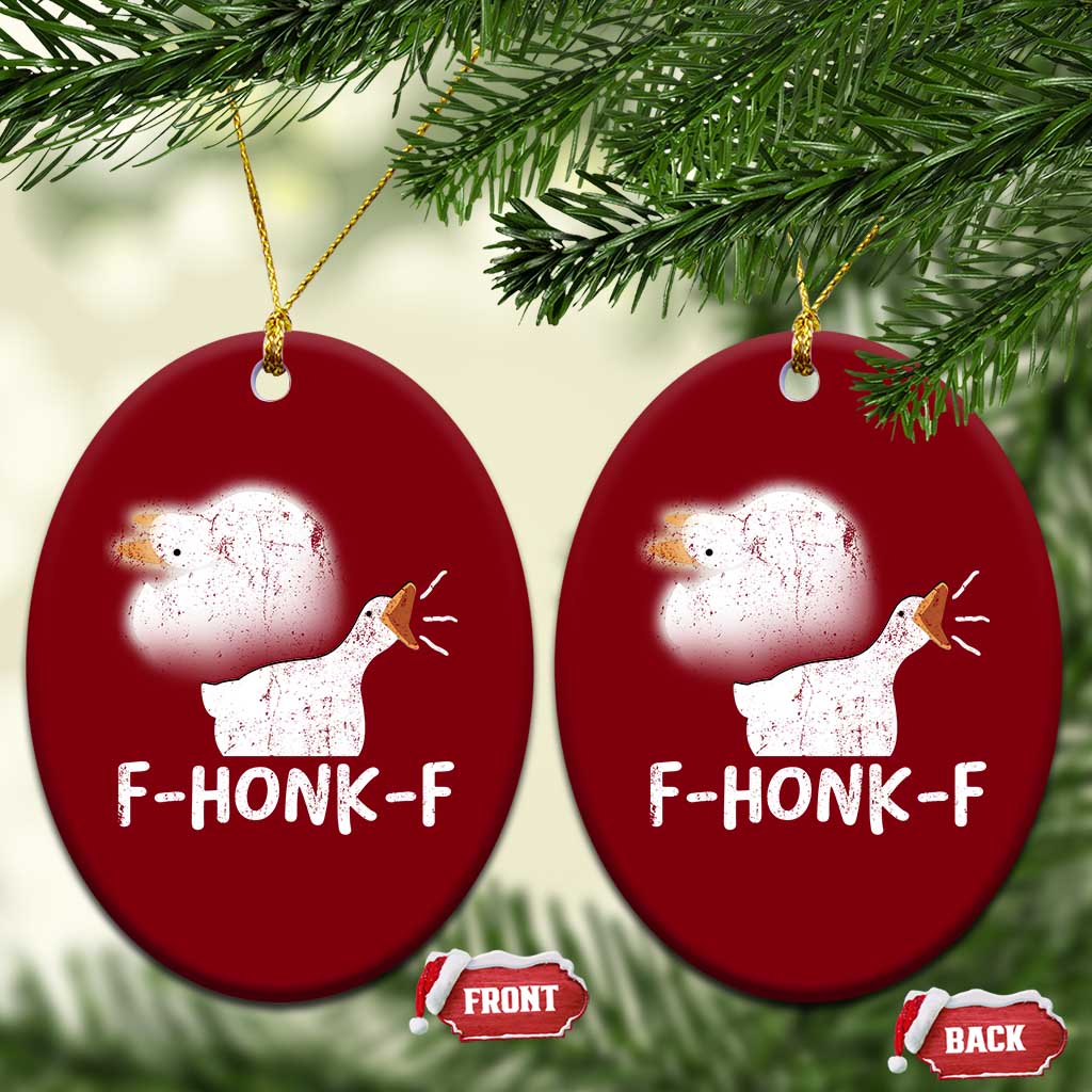 Silly Goose Meme Ceramic Ornament Retro F-Honk-F Funny Farm Animal - Wonder Print Shop
