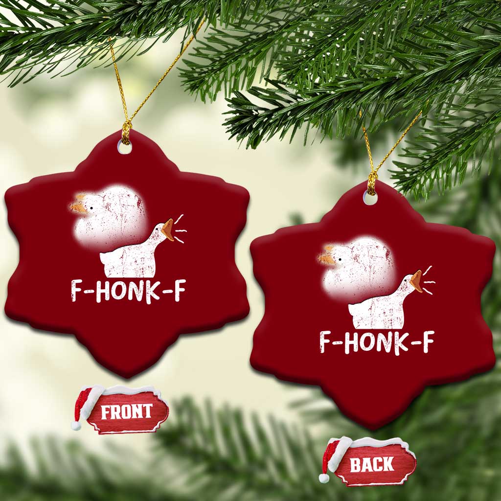 Silly Goose Meme Ceramic Ornament Retro F-Honk-F Funny Farm Animal - Wonder Print Shop