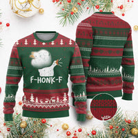 Silly Goose Meme Ugly Christmas Sweater Retro F-Honk-F Funny Farm Animal - Wonder Print Shop