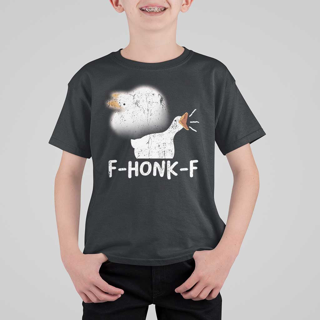 Silly Goose Meme T Shirt For Kid Retro F-Honk-F Funny Farm Animal - Wonder Print Shop