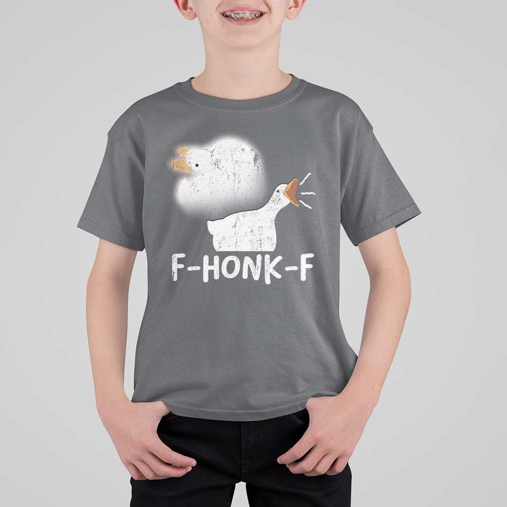 Silly Goose Meme T Shirt For Kid Retro F-Honk-F Funny Farm Animal - Wonder Print Shop