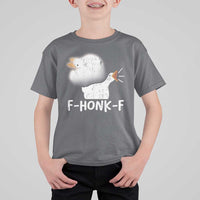 Silly Goose Meme T Shirt For Kid Retro F-Honk-F Funny Farm Animal - Wonder Print Shop