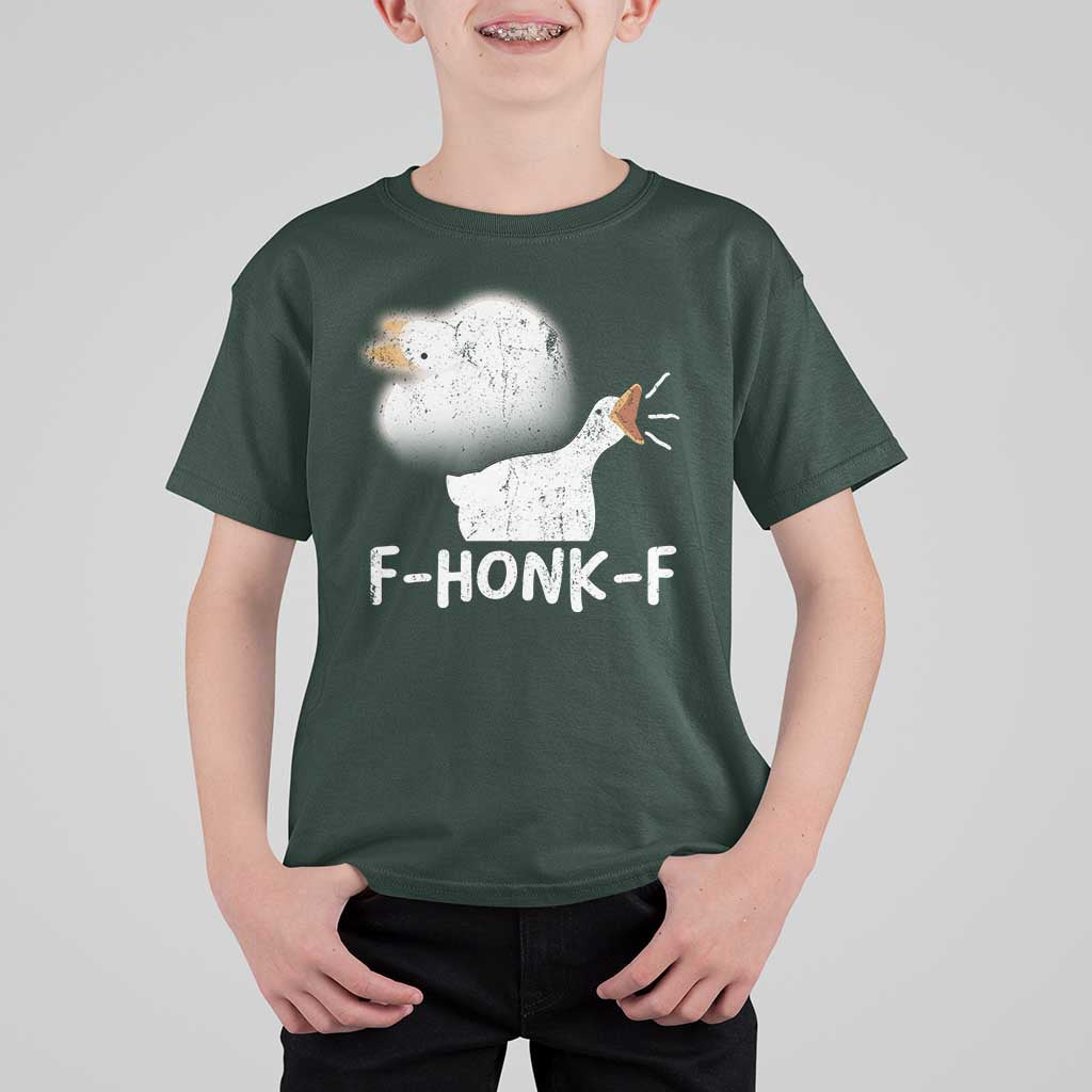 Silly Goose Meme T Shirt For Kid Retro F-Honk-F Funny Farm Animal - Wonder Print Shop