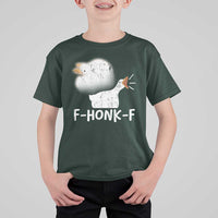 Silly Goose Meme T Shirt For Kid Retro F-Honk-F Funny Farm Animal - Wonder Print Shop