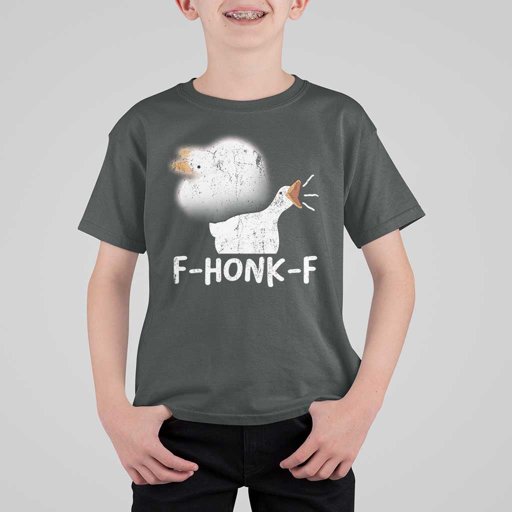 Silly Goose Meme T Shirt For Kid Retro F-Honk-F Funny Farm Animal - Wonder Print Shop