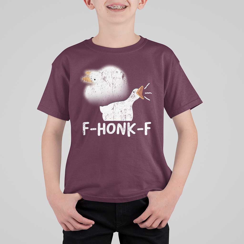 Silly Goose Meme T Shirt For Kid Retro F-Honk-F Funny Farm Animal - Wonder Print Shop