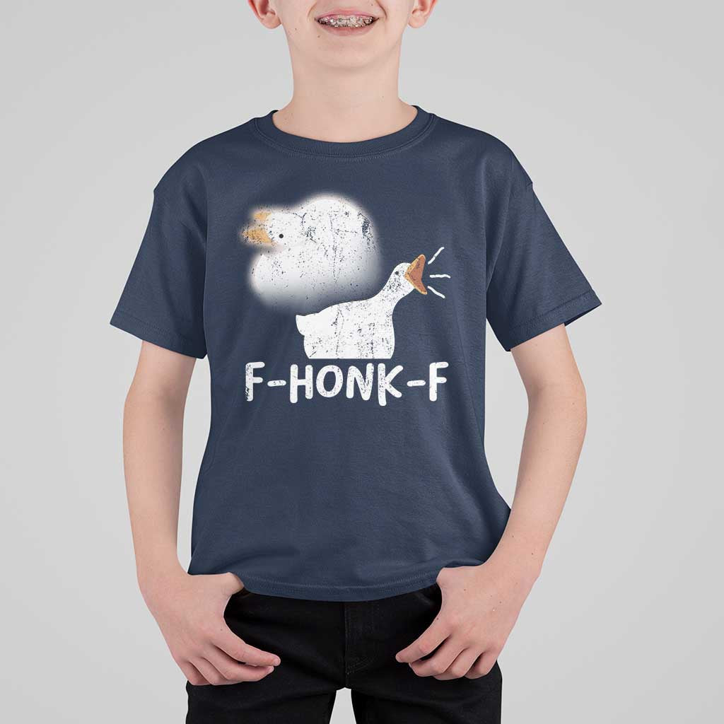 Silly Goose Meme T Shirt For Kid Retro F-Honk-F Funny Farm Animal - Wonder Print Shop