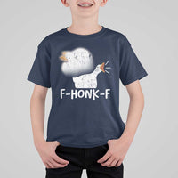 Silly Goose Meme T Shirt For Kid Retro F-Honk-F Funny Farm Animal - Wonder Print Shop