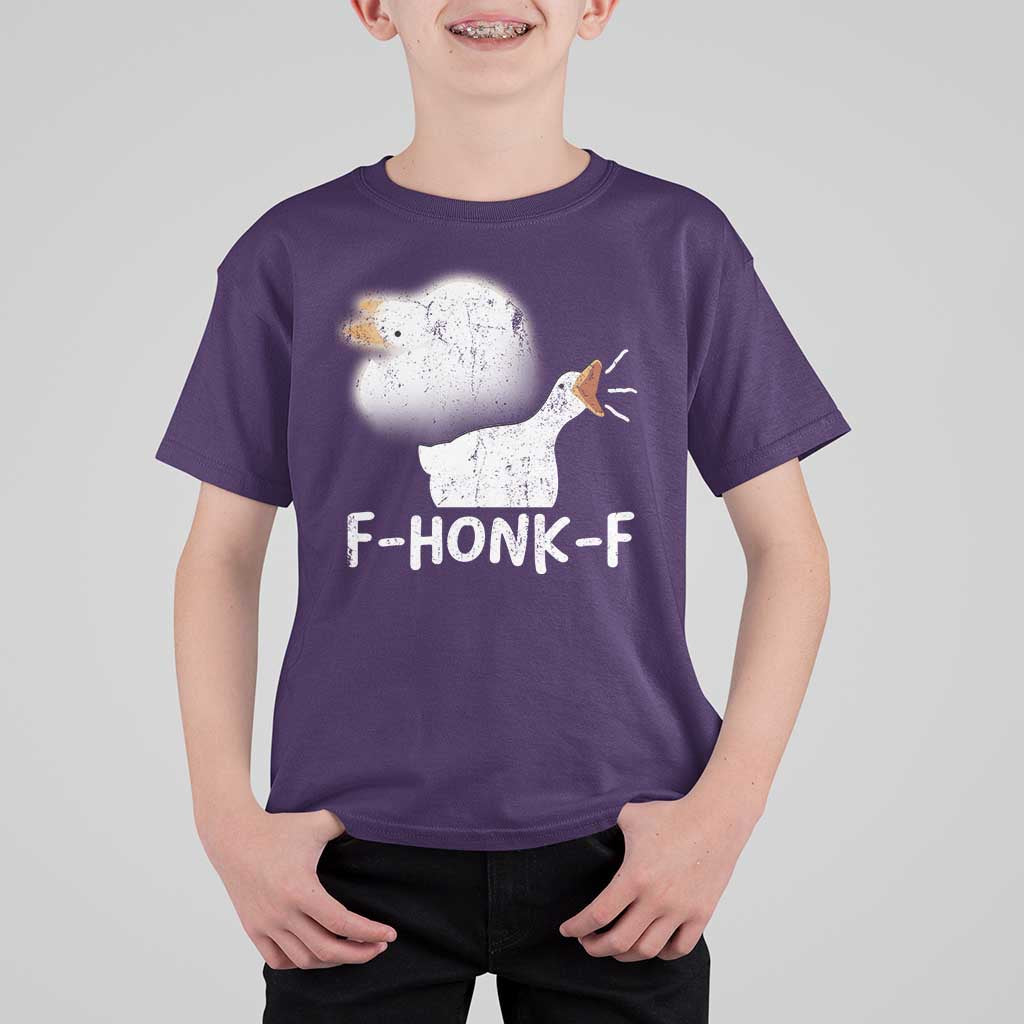 Silly Goose Meme T Shirt For Kid Retro F-Honk-F Funny Farm Animal - Wonder Print Shop