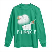 Silly Goose Meme Long Sleeve Shirt Retro F-Honk-F Funny Farm Animal - Wonder Print Shop