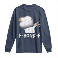 Silly Goose Meme Long Sleeve Shirt Retro F-Honk-F Funny Farm Animal - Wonder Print Shop