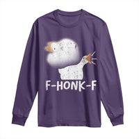 Silly Goose Meme Long Sleeve Shirt Retro F-Honk-F Funny Farm Animal - Wonder Print Shop