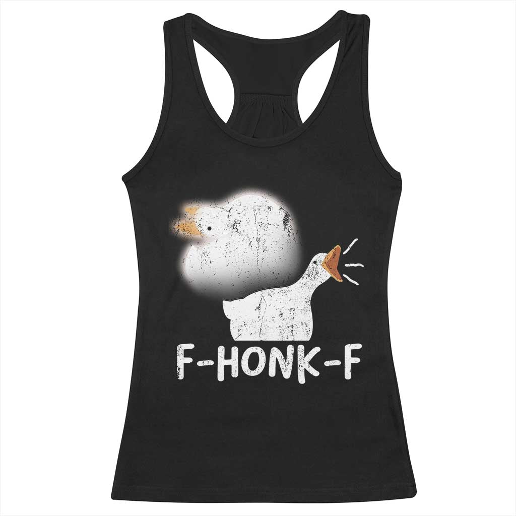 Silly Goose Meme Racerback Tank Top Retro F-Honk-F Funny Farm Animal - Wonder Print Shop