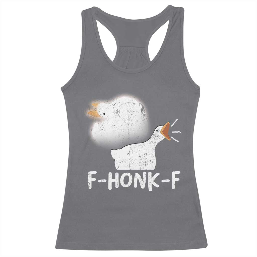 Silly Goose Meme Racerback Tank Top Retro F-Honk-F Funny Farm Animal - Wonder Print Shop
