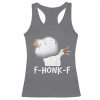 Silly Goose Meme Racerback Tank Top Retro F-Honk-F Funny Farm Animal - Wonder Print Shop