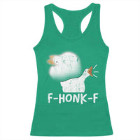 Silly Goose Meme Racerback Tank Top Retro F-Honk-F Funny Farm Animal - Wonder Print Shop