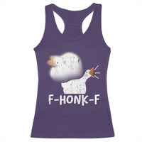 Silly Goose Meme Racerback Tank Top Retro F-Honk-F Funny Farm Animal - Wonder Print Shop