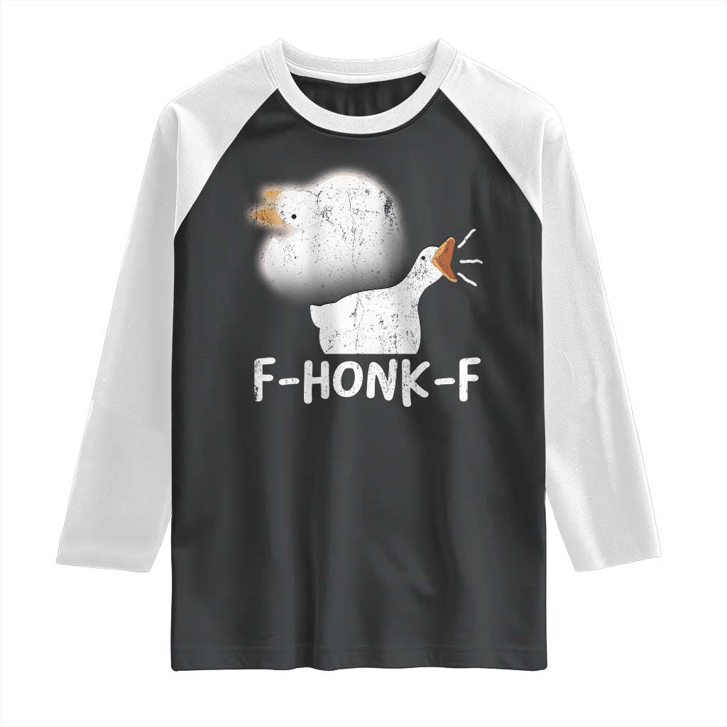Silly Goose Meme Raglan Shirt Retro F-Honk-F Funny Farm Animal - Wonder Print Shop