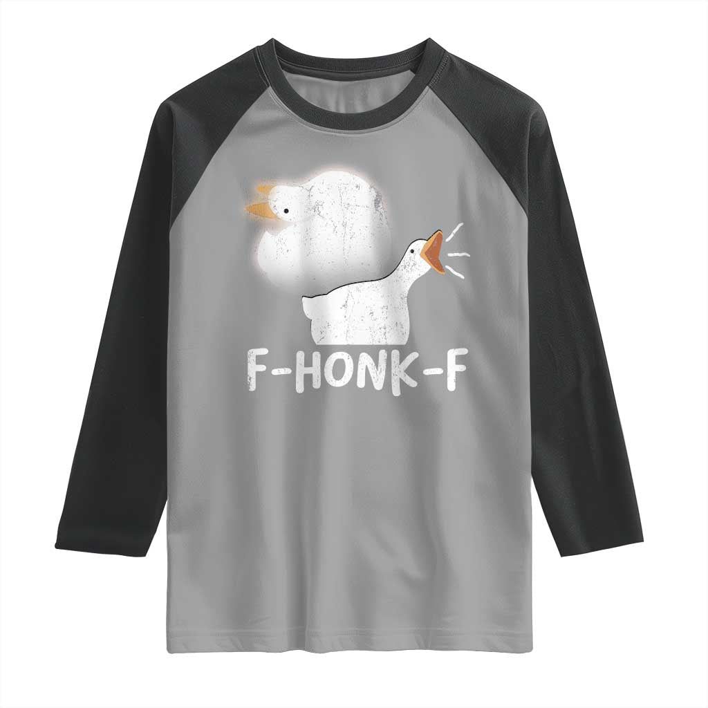 Silly Goose Meme Raglan Shirt Retro F-Honk-F Funny Farm Animal - Wonder Print Shop