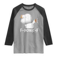 Silly Goose Meme Raglan Shirt Retro F-Honk-F Funny Farm Animal - Wonder Print Shop