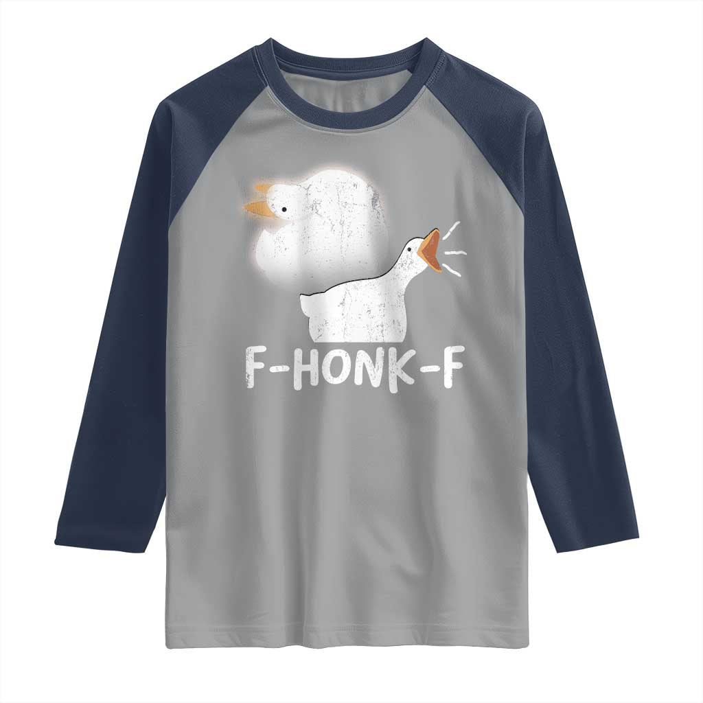 Silly Goose Meme Raglan Shirt Retro F-Honk-F Funny Farm Animal - Wonder Print Shop
