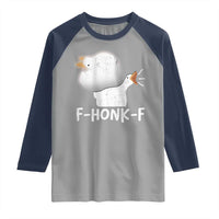 Silly Goose Meme Raglan Shirt Retro F-Honk-F Funny Farm Animal - Wonder Print Shop